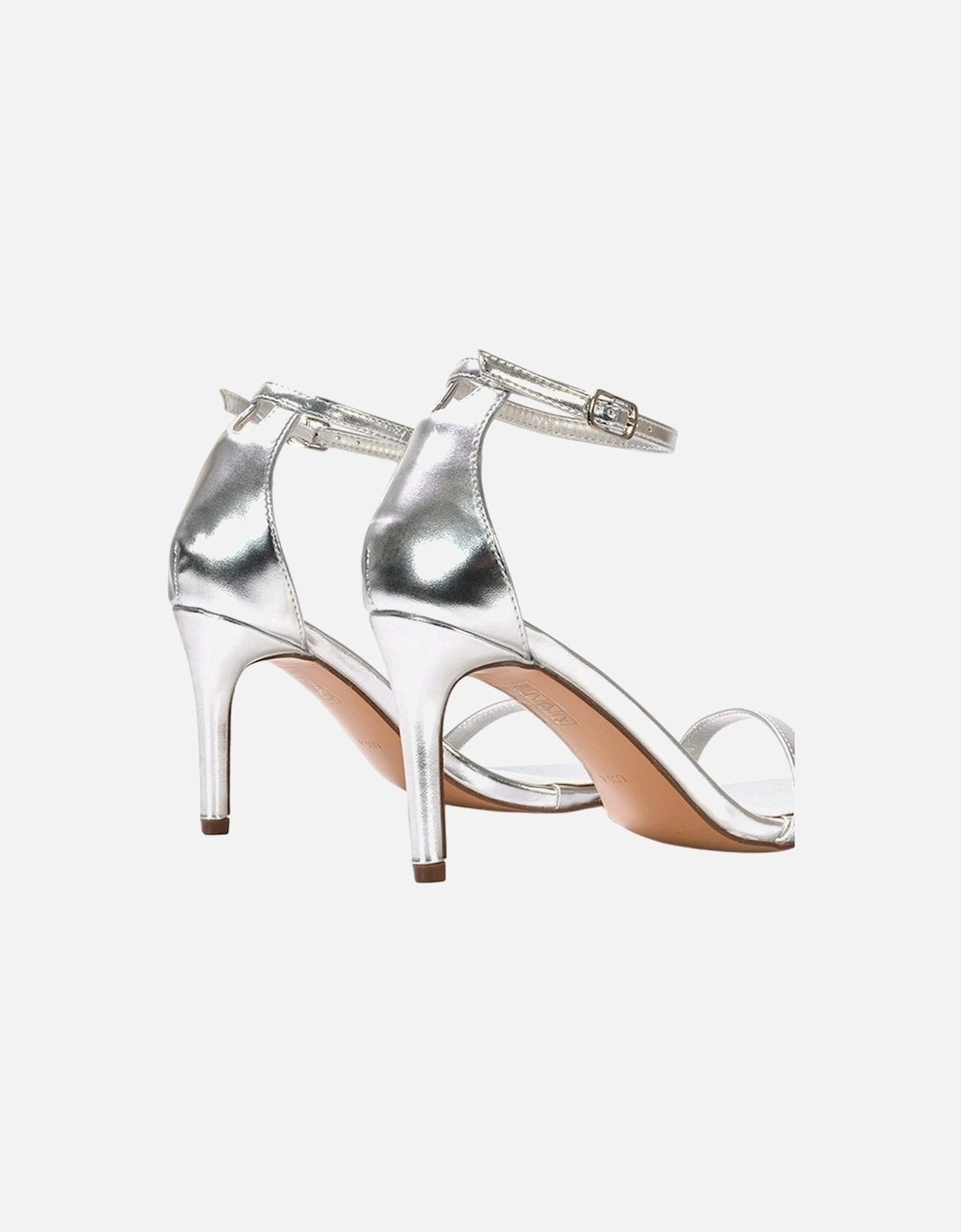 Womens/Ladies Emma Metallic Square Toe High Stiletto Heel Sandals