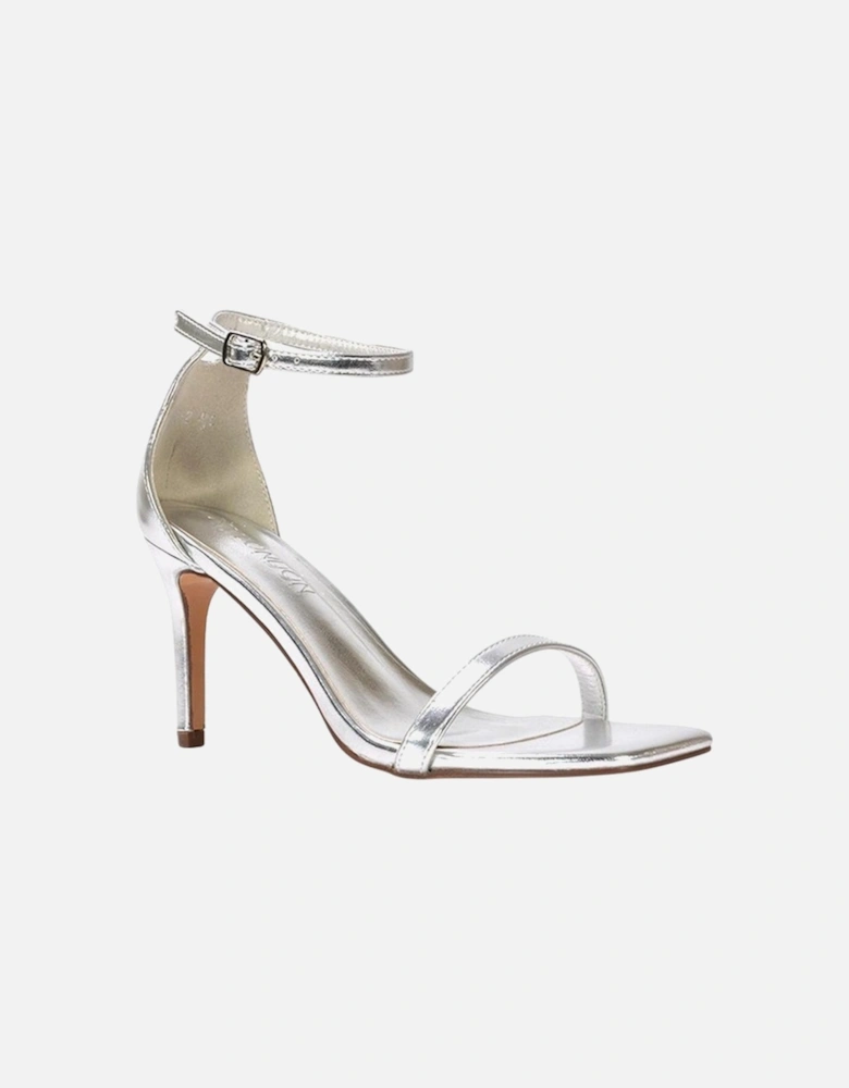 Womens/Ladies Emma Metallic Square Toe High Stiletto Heel Sandals