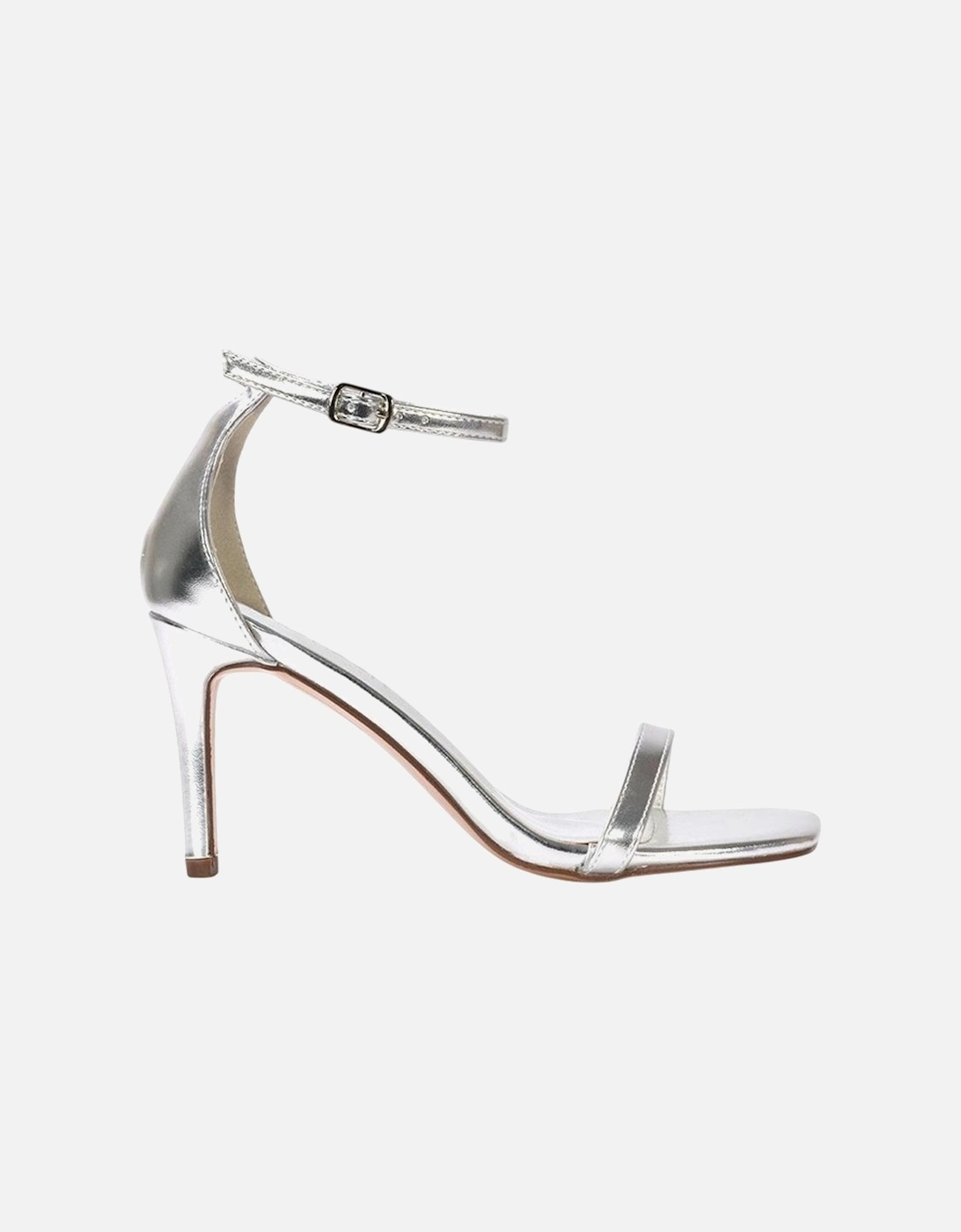 Womens/Ladies Emma Metallic Square Toe High Stiletto Heel Sandals