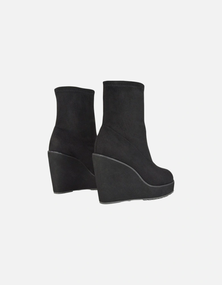 Womens/Ladies Camille Platform Wedge Sock Ankle Boots