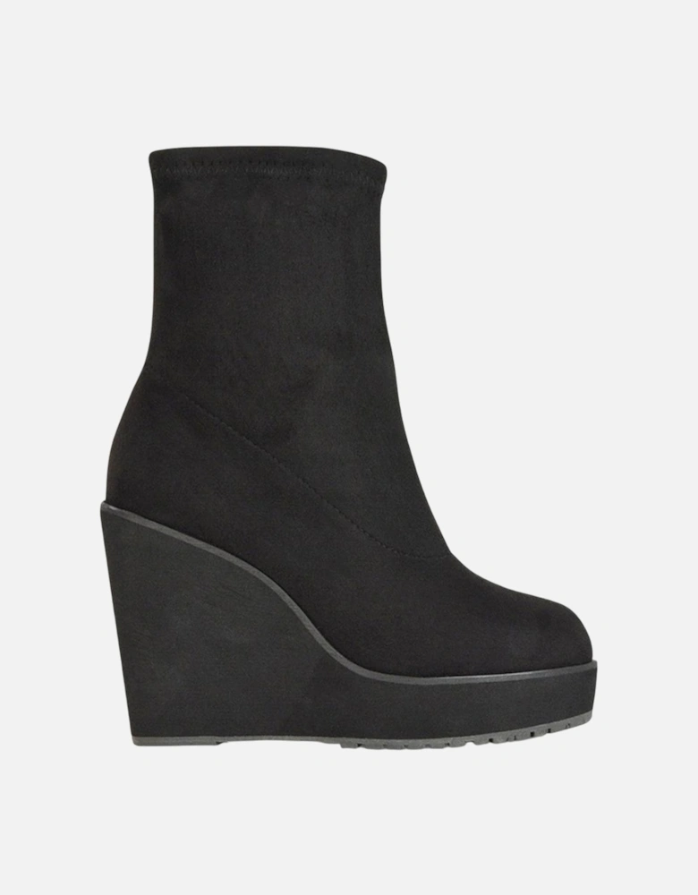 Womens/Ladies Camille Platform Wedge Sock Ankle Boots