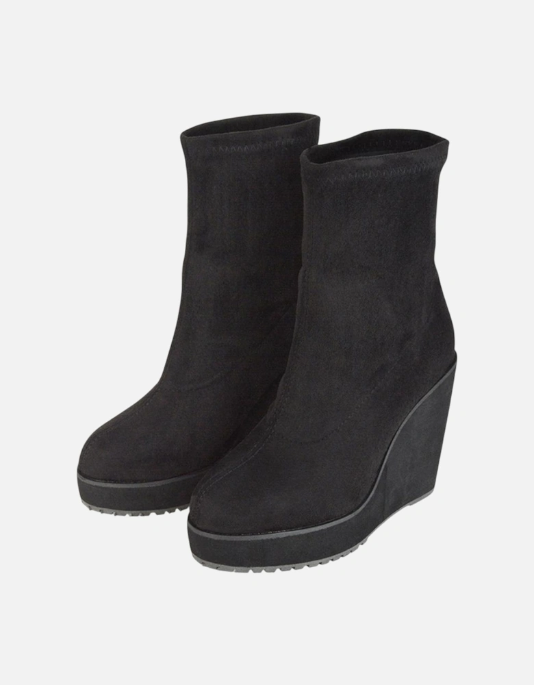 Womens/Ladies Camille Platform Wedge Sock Ankle Boots