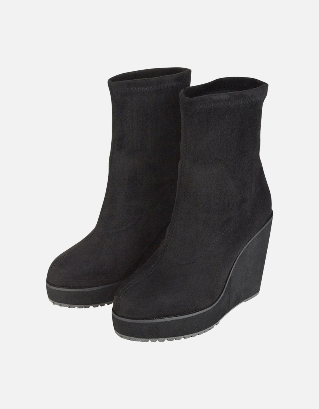 Womens/Ladies Camille Platform Wedge Sock Ankle Boots, 6 of 5