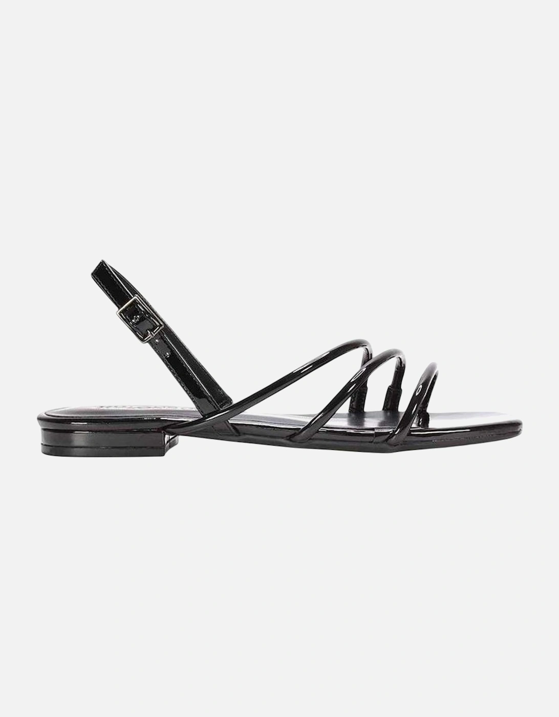 Womens/Ladies Mary Patent Square Toe Sandals