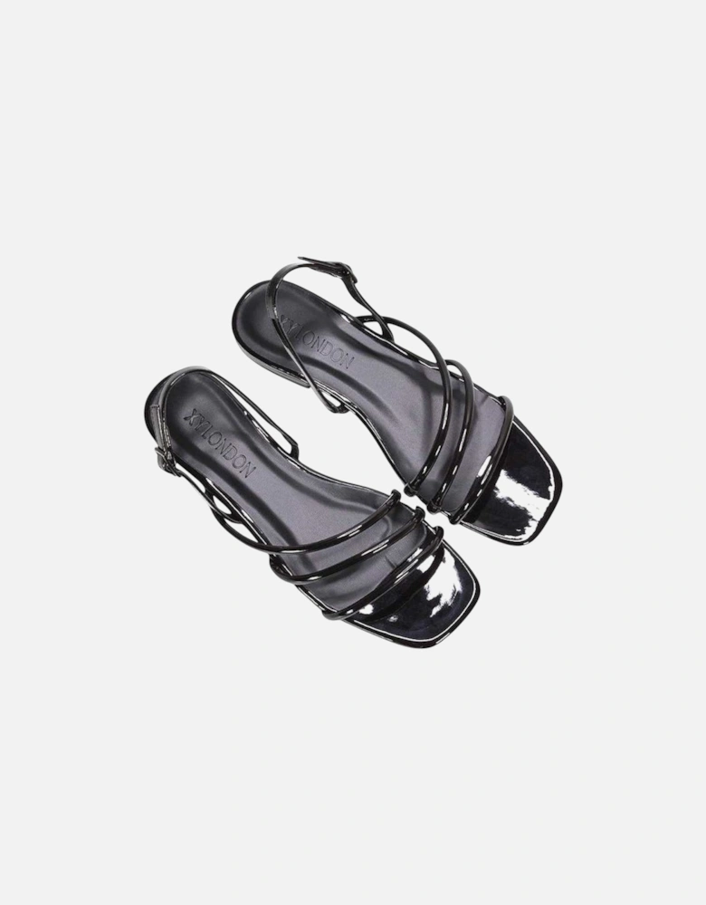 Womens/Ladies Mary Patent Square Toe Sandals