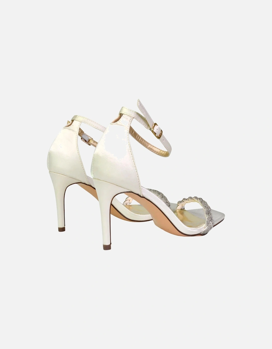 Womens/Ladies Peyton Diamante Square Toe High Stiletto Heel Sandals