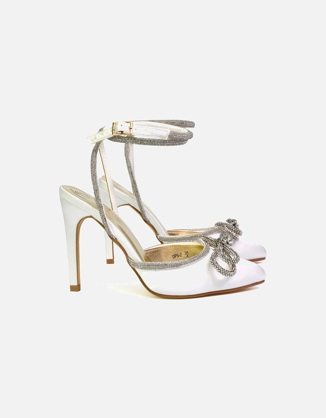 Womens/Ladies Saxon Bow Diamante Sandals