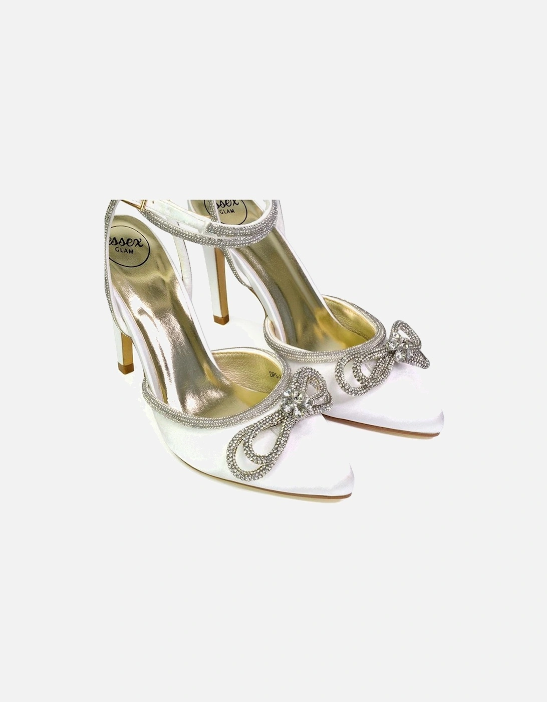 Womens/Ladies Saxon Bow Diamante Sandals