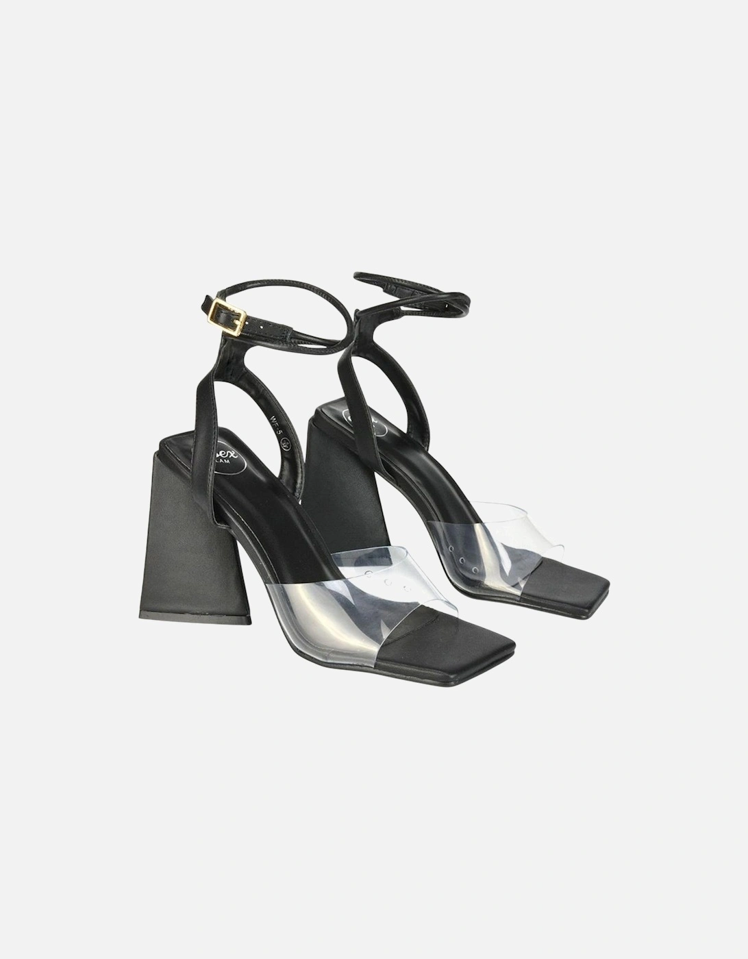 Womens/Ladies Dahlia Strappy Square Toe Block Heel High Heels, 5 of 4