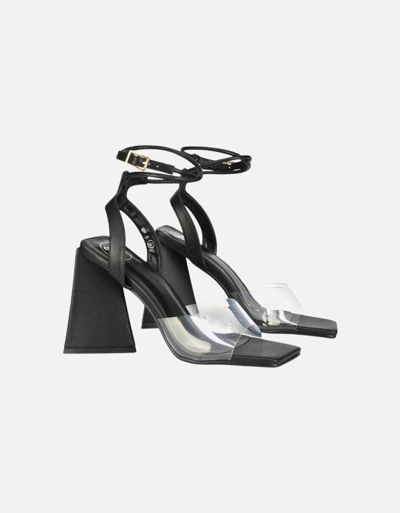 Womens/Ladies Dahlia Strappy Square Toe Block Heel High Heels