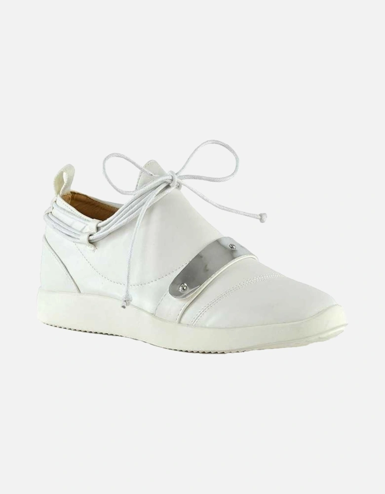 Womens/Ladies Evanescence Metallic Detail Lace Up Flat Trainers