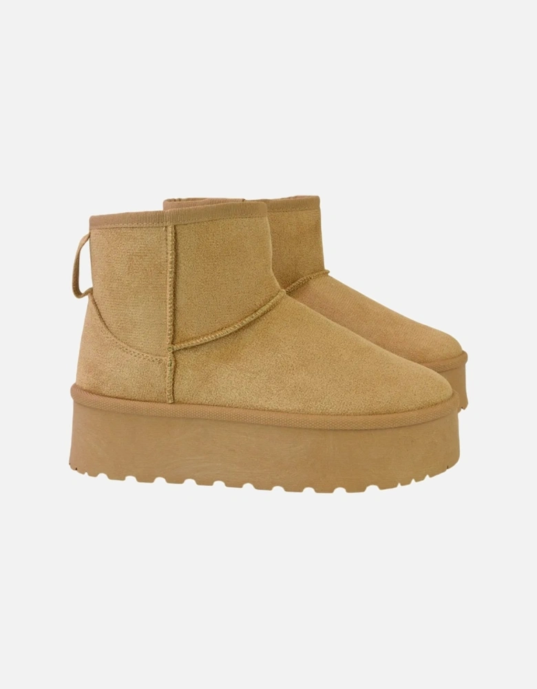 Womens/Ladies Evalyn Faux Fur Lined Platform Ankle Boots