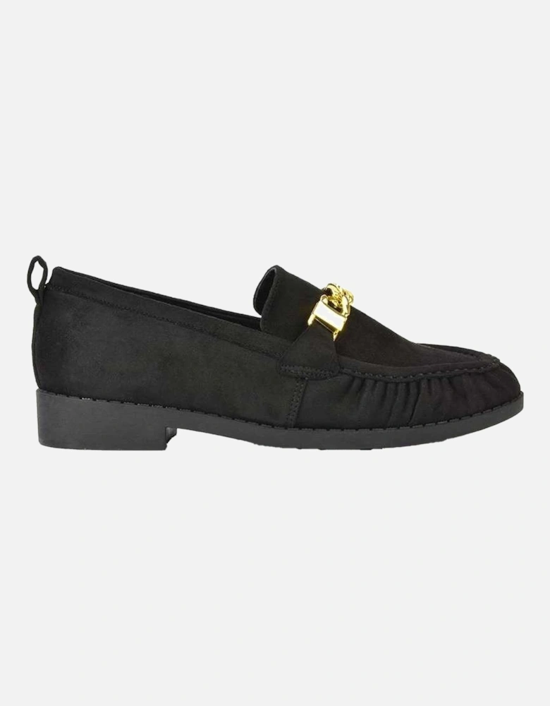 Womens/Ladies Heidi Chain Detail Ruched Loafers
