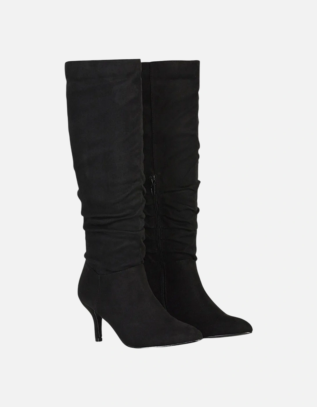 Womens/Ladies Sian Ruched Pointed Mid Stiletto Knee-High Boots, 6 of 5