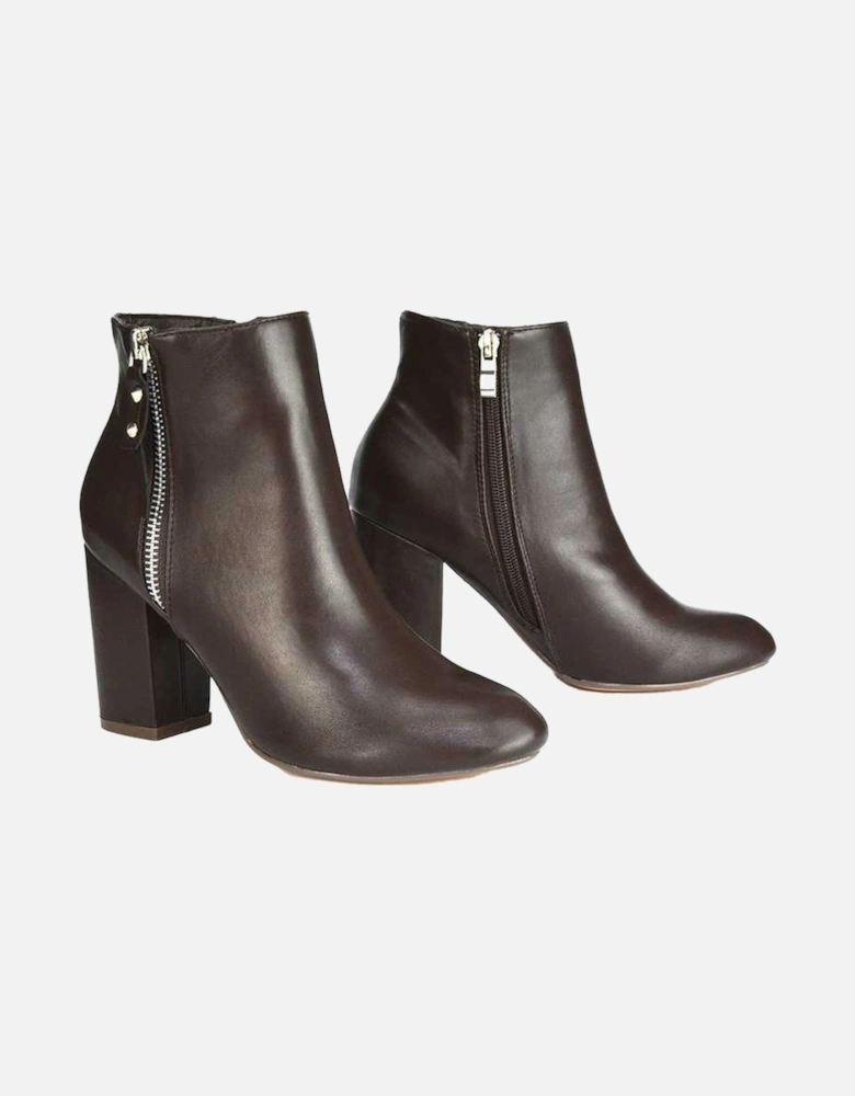 Womens/Ladies Andrea High Block Heel Ankle Boots