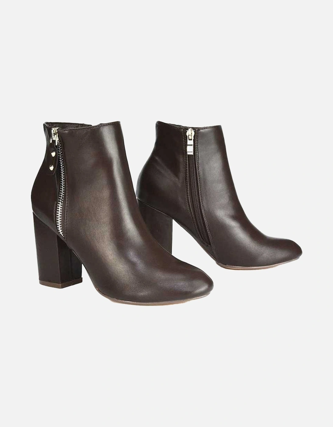 Womens/Ladies Andrea High Block Heel Ankle Boots