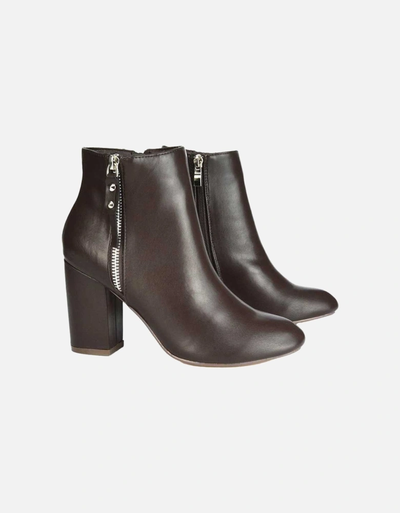 Womens/Ladies Andrea High Block Heel Ankle Boots