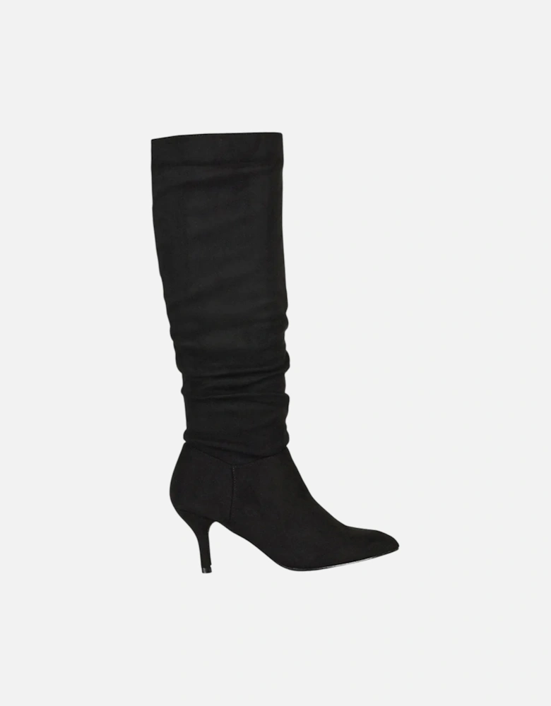 Womens/Ladies Sian Ruched Pointed Mid Stiletto Knee-High Boots