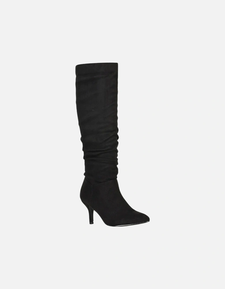 Womens/Ladies Sian Ruched Pointed Mid Stiletto Knee-High Boots
