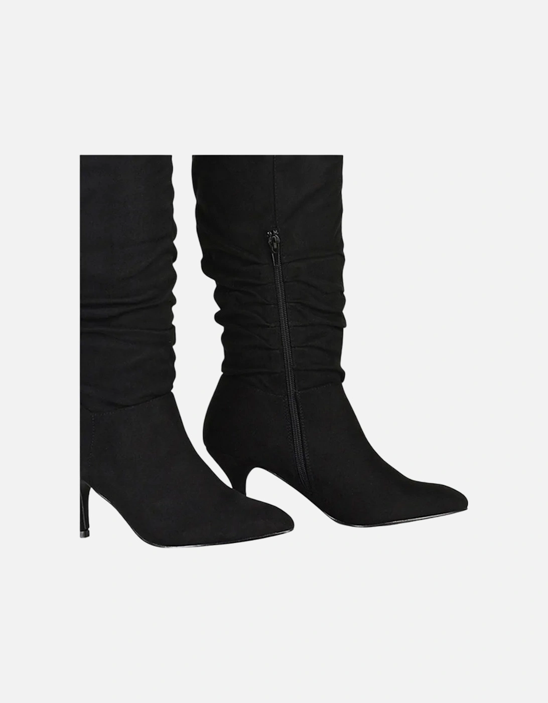 Womens/Ladies Sian Ruched Pointed Mid Stiletto Knee-High Boots
