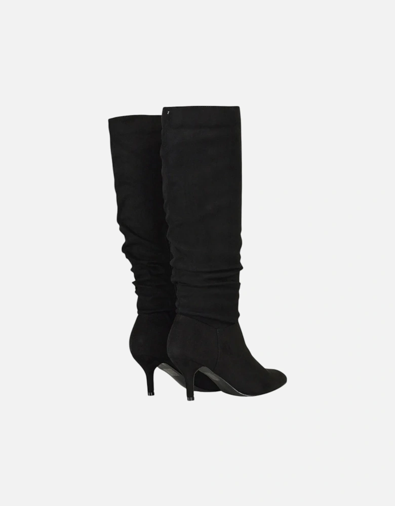 Womens/Ladies Sian Ruched Pointed Mid Stiletto Knee-High Boots