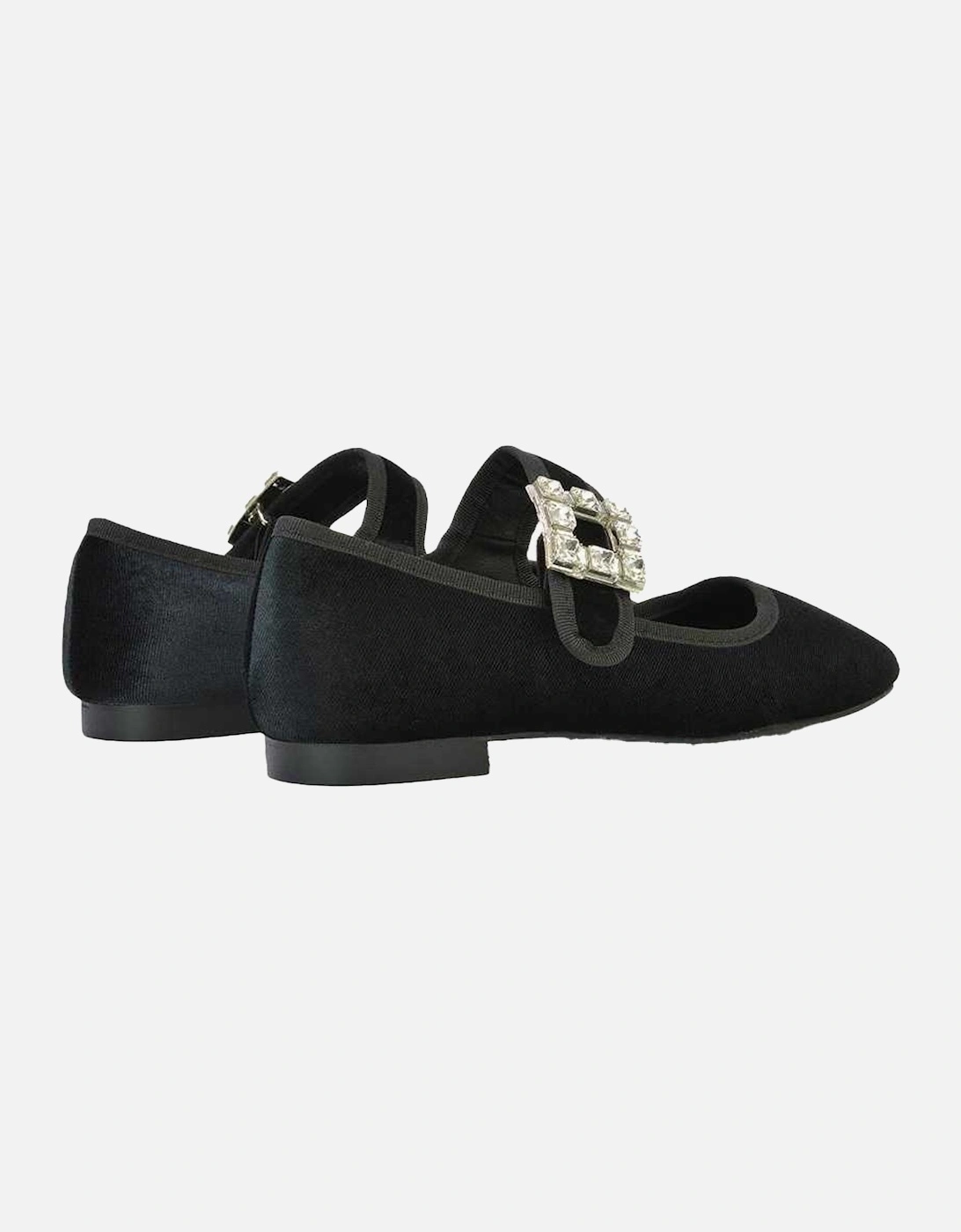 Womens/Ladies Rhyse Diamante Velvet Mary Janes