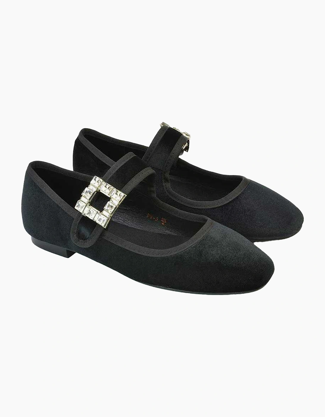 Women's XY London Womens/Ladies Rhyse Diamante Velvet Mary Janes - Black - Size: 4