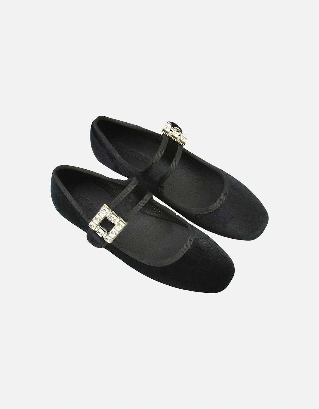 Womens/Ladies Rhyse Diamante Velvet Mary Janes