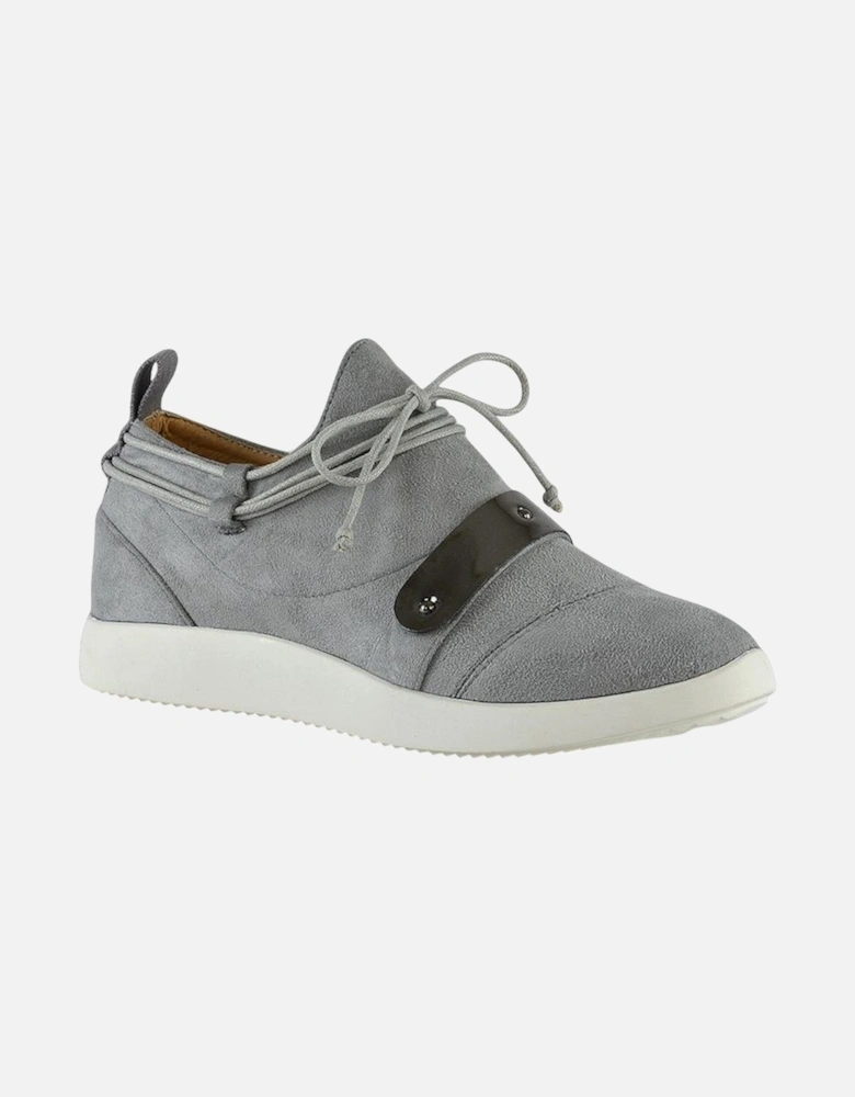 Womens/Ladies Evanescence Metallic Detail Lace Up Flat Trainers