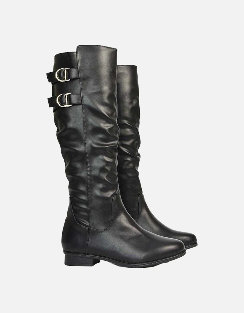 Womens/Ladies Mia Slouch Flat Knee High Sock Boots