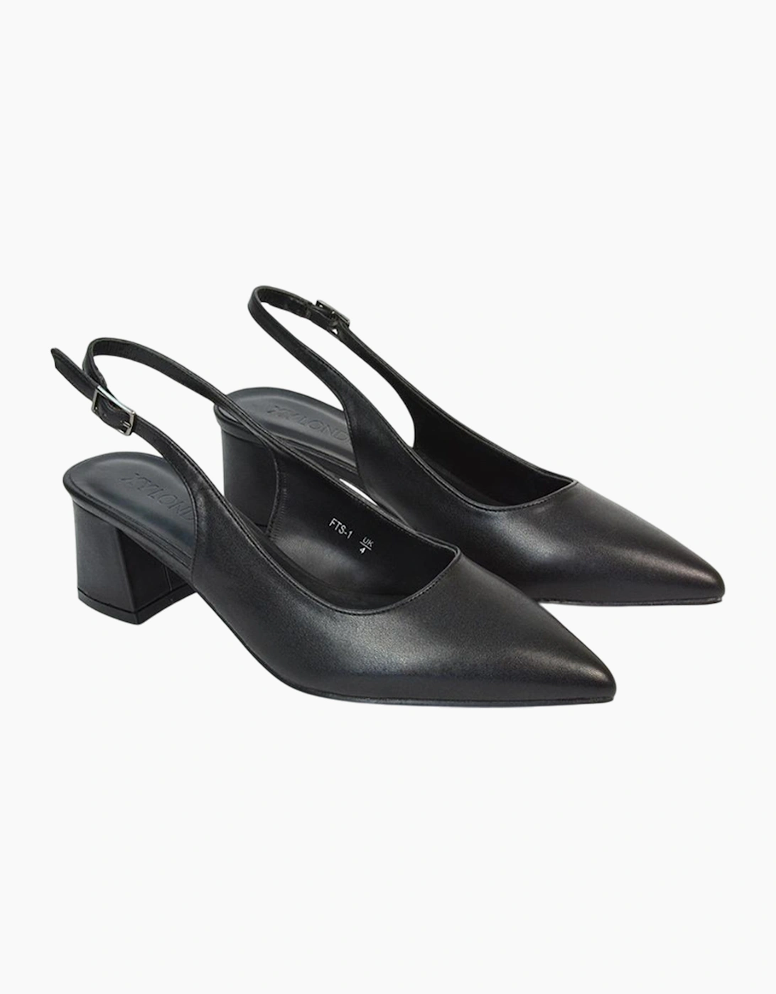 Women's XY London Womens/Ladies Becky Sling Back Court Shoes - Black - Size: 8