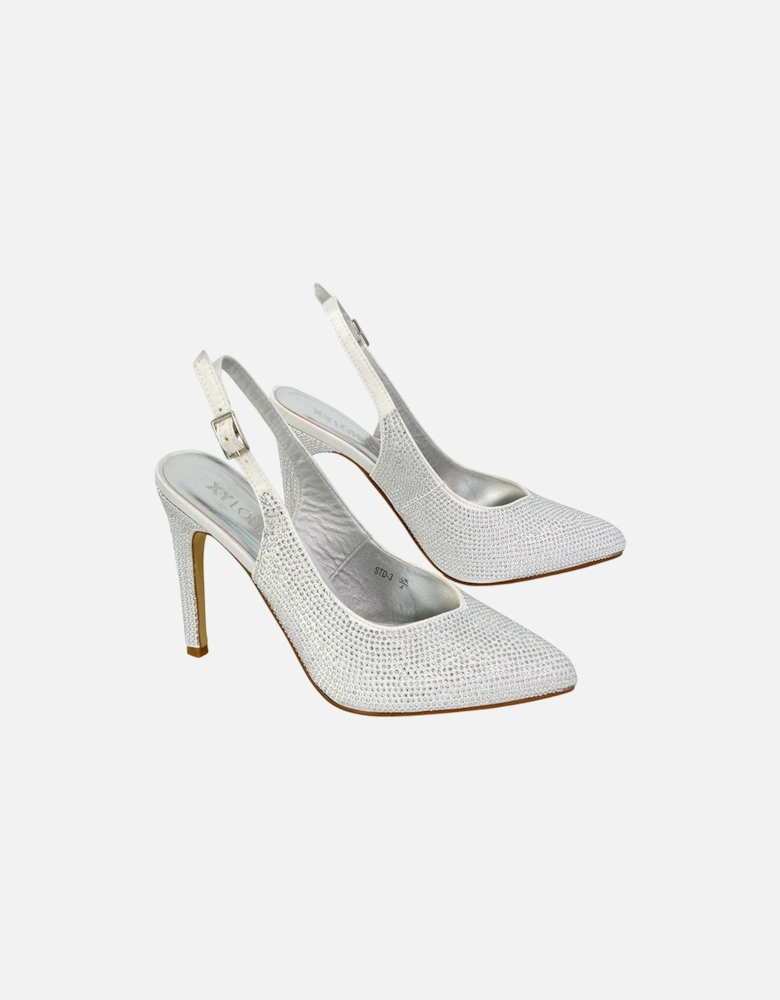 Womens/Ladies Divine Diamante Pointed High Heels