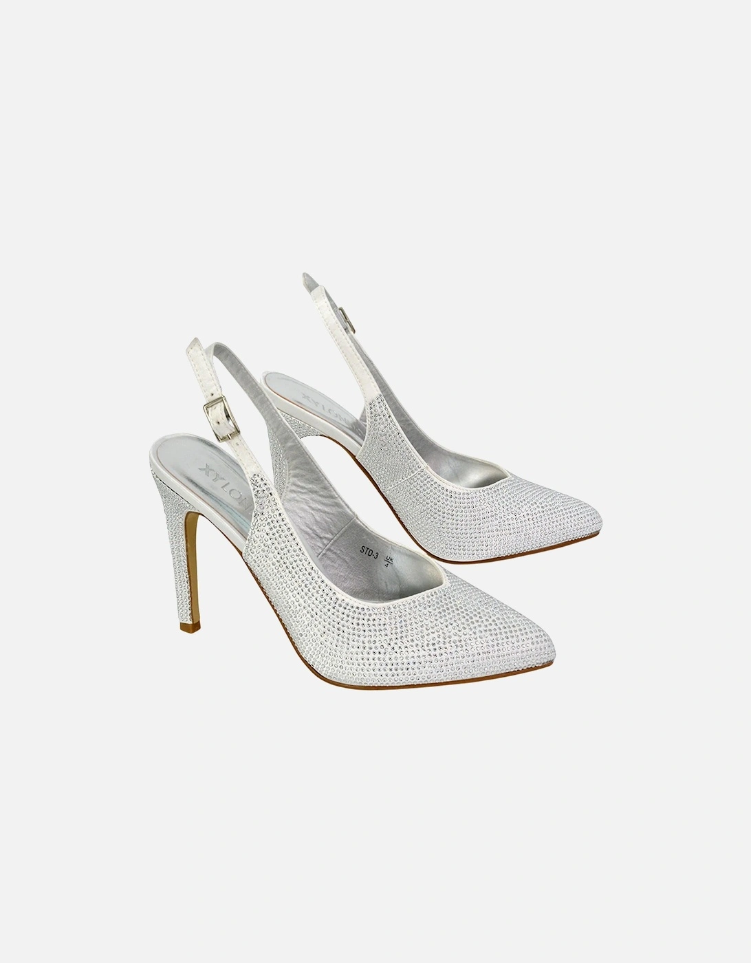 Womens/Ladies Divine Diamante Pointed High Heels, 6 of 5