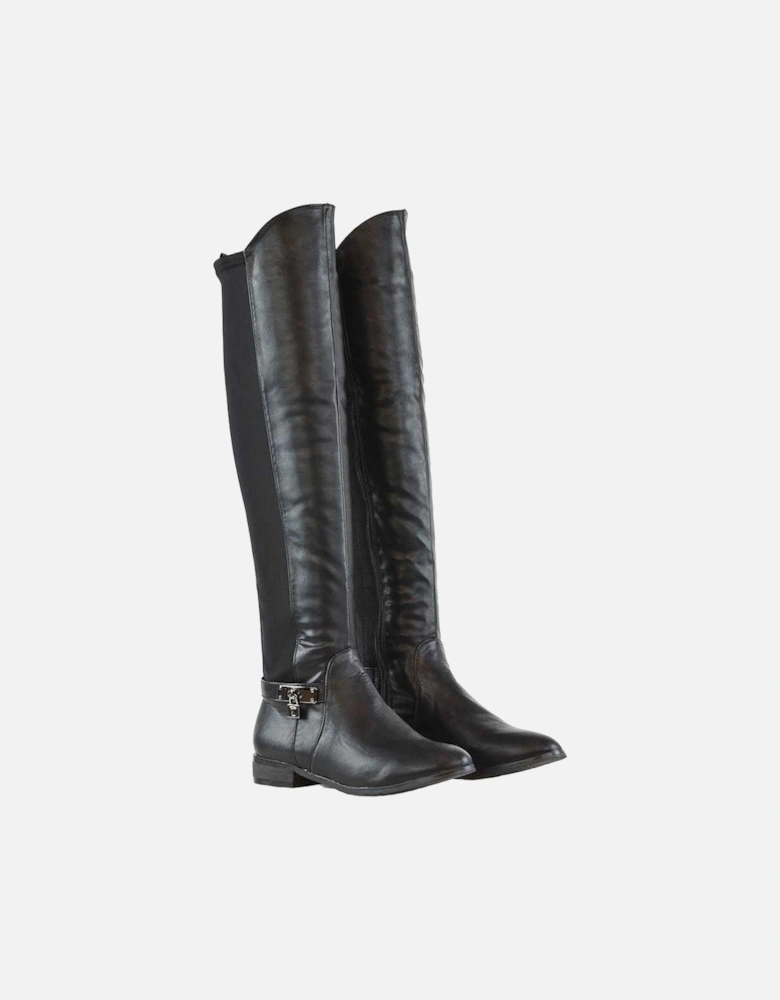 Womens/Ladies Bella Elasticated Flat Long Boots