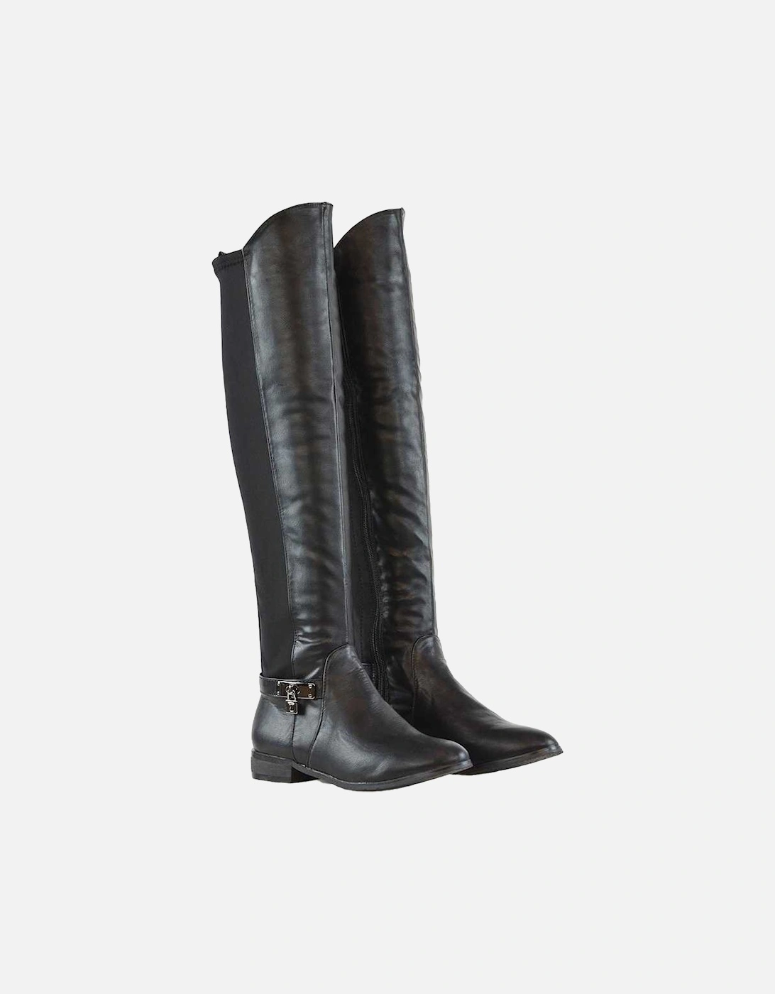 Womens/Ladies Bella Elasticated Flat Long Boots