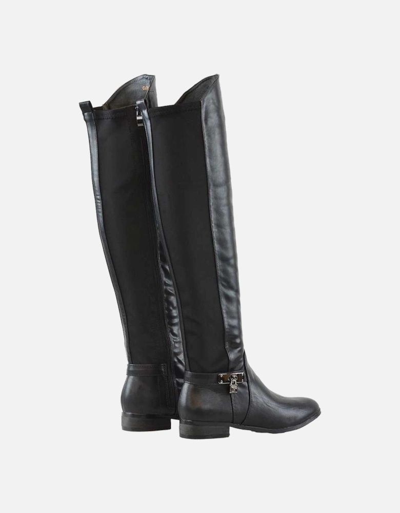 Womens/Ladies Bella Elasticated Flat Long Boots