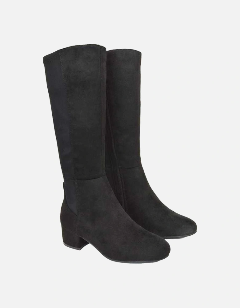 Womens/Ladies Hannah Zip Low Block Heel Boots