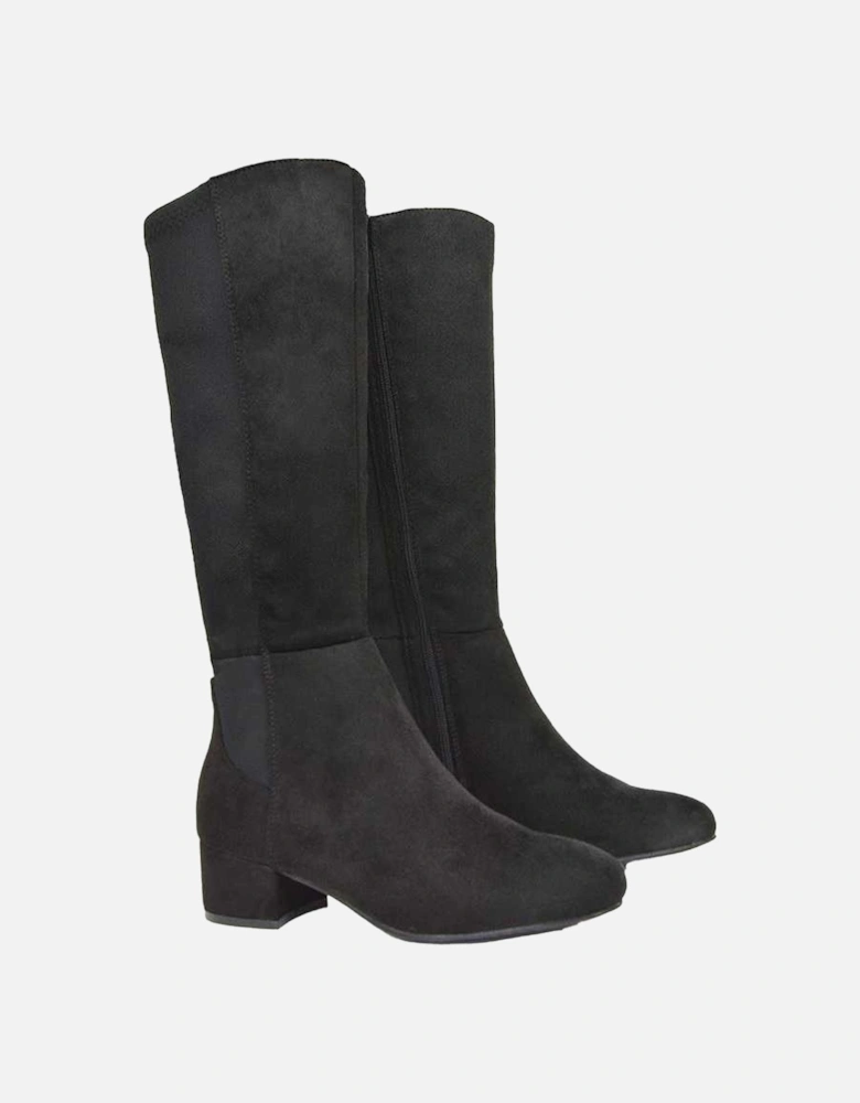 Womens/Ladies Hannah Zip Low Block Heel Boots