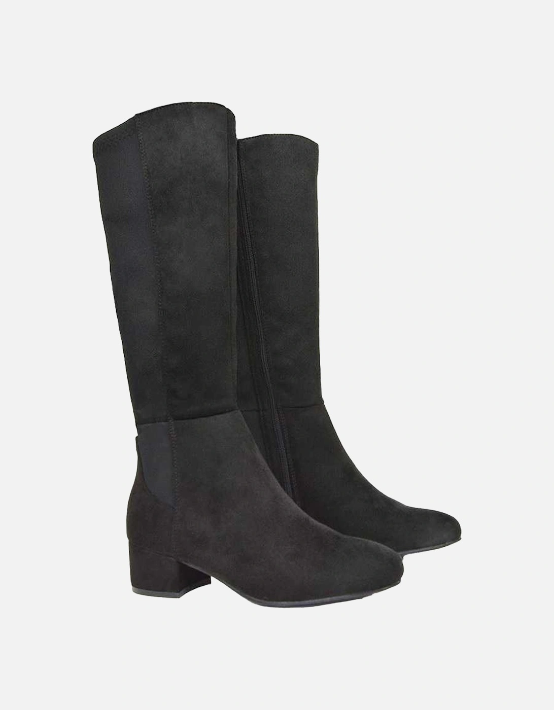 Womens/Ladies Hannah Zip Low Block Heel Boots