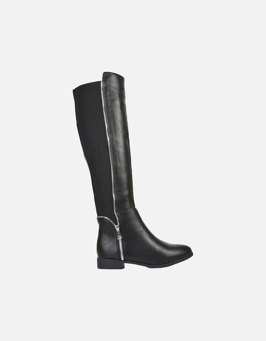 Womens/Ladies Sutton Zip Stretch Calf Flat Knee-High Boots