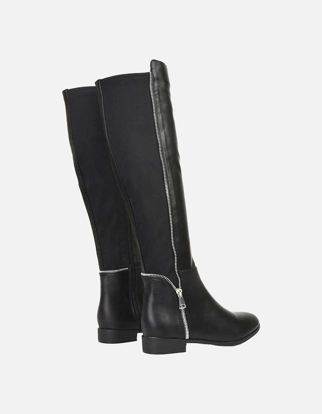 Womens/Ladies Sutton Zip Stretch Calf Flat Knee-High Boots