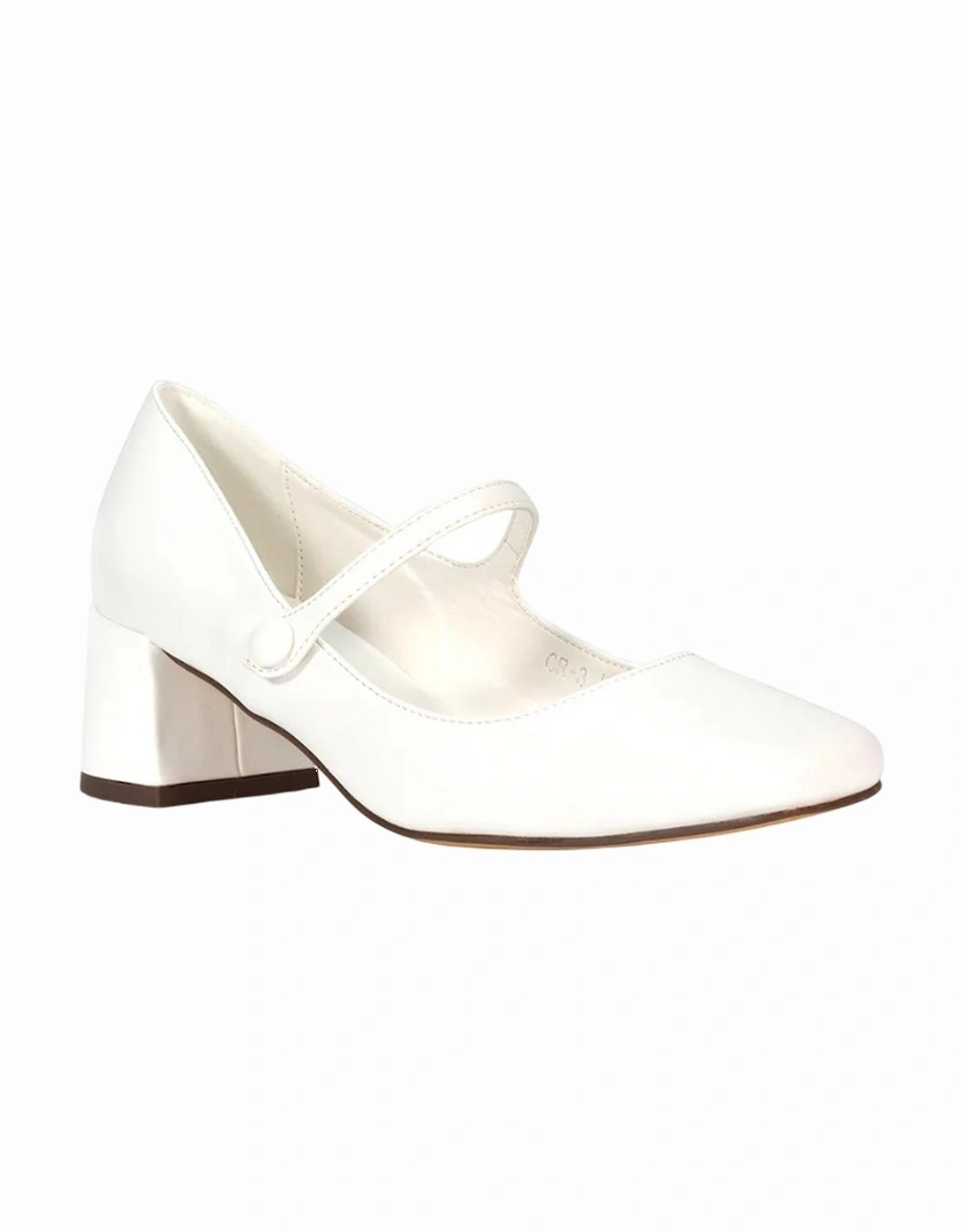 Womens/Ladies Leneka Front Strap Low Block Heel Court Shoes