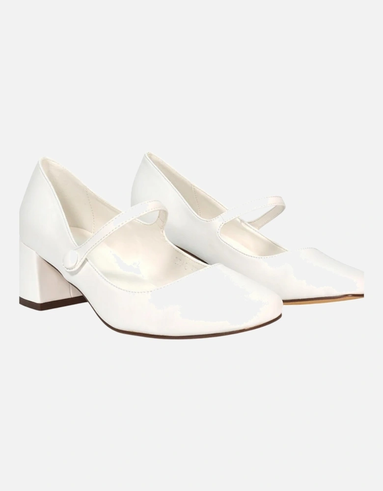 Womens/Ladies Leneka Front Strap Low Block Heel Court Shoes