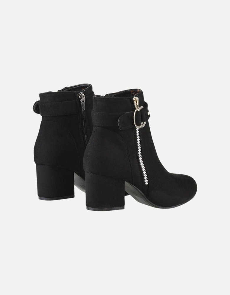 Womens/Ladies Lakesha Mid Block Heel Ankle Boots