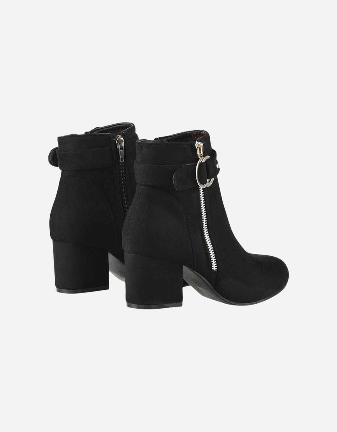 Womens/Ladies Lakesha Mid Block Heel Ankle Boots