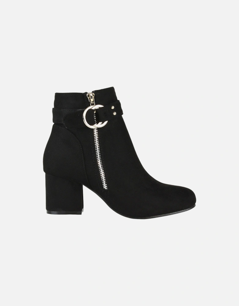 Womens/Ladies Lakesha Mid Block Heel Ankle Boots