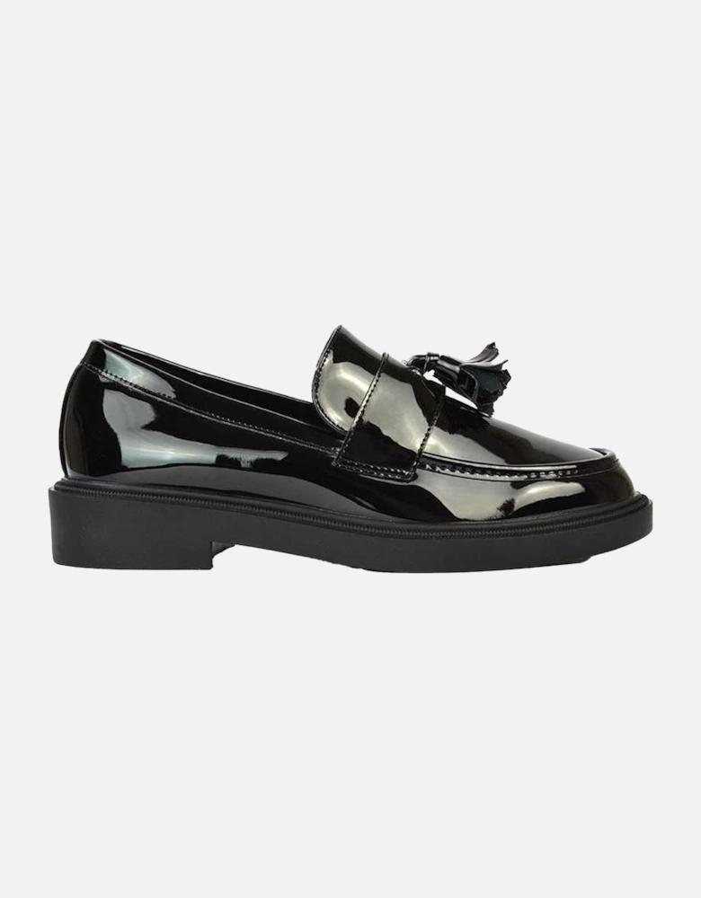 Womens/Ladies Alida Patent Chunky Tassel Flat Loafers