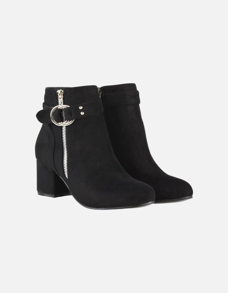 Womens/Ladies Lakesha Mid Block Heel Ankle Boots