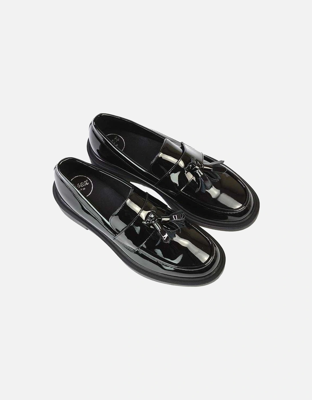 Womens/Ladies Alida Patent Chunky Tassel Flat Loafers