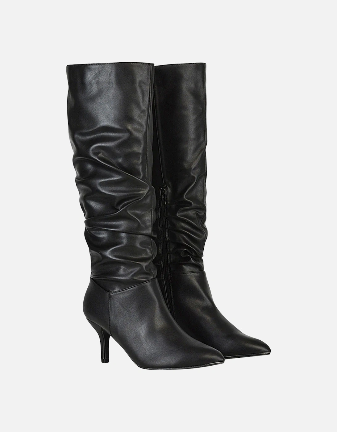 Womens/Ladies Sian Ruched Mid Stiletto Knee-High Boots, 6 of 5